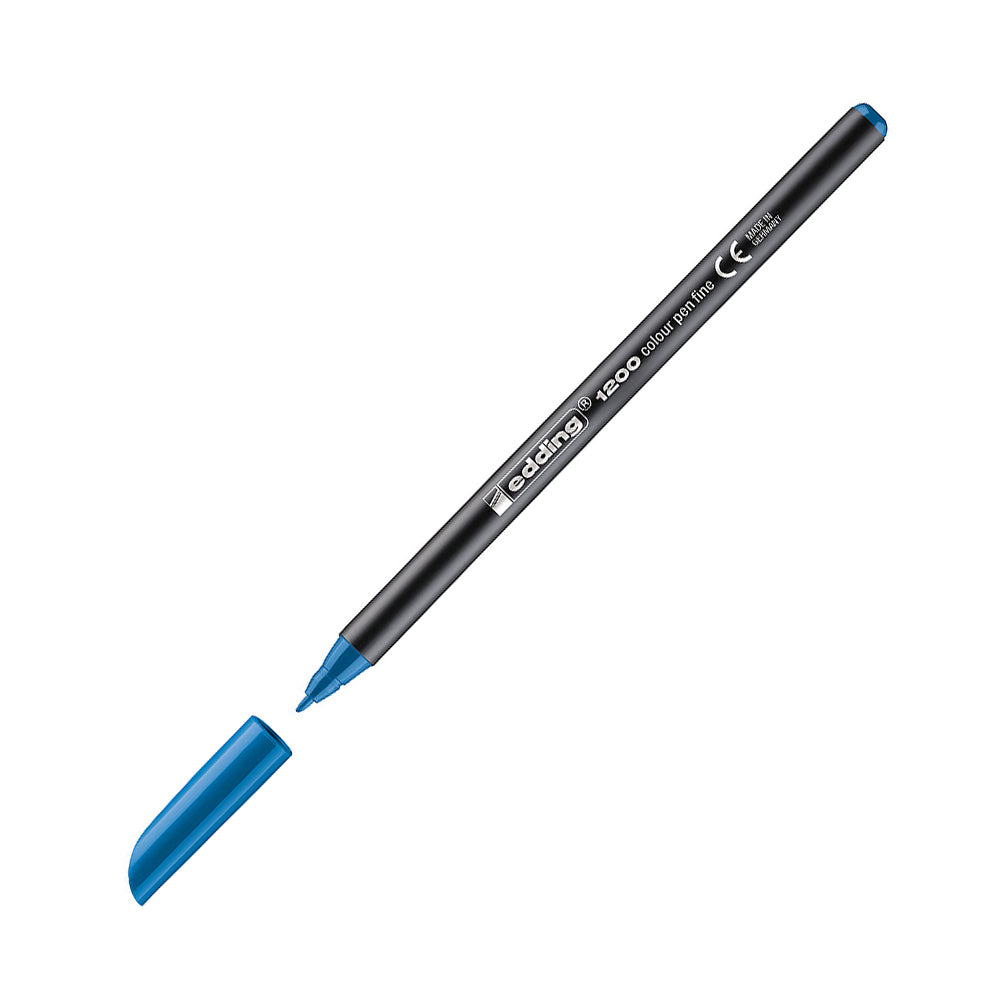 Marcador Edding 1200 azul claro, 1mm, para escritório e arte, destaque na escrita e desenho com ponta fina