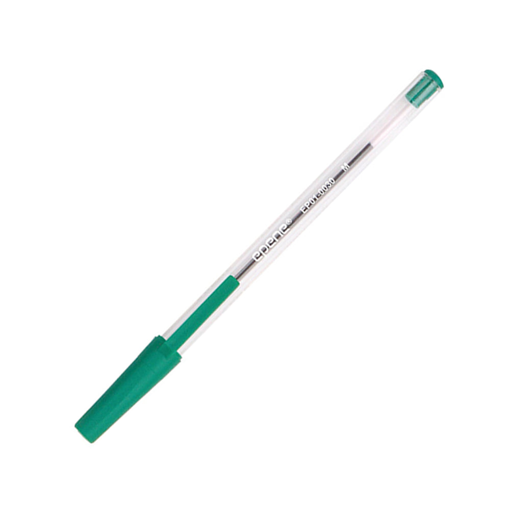 Caneta esferográfica Epene EP01-0030 verde com ponta de 1mm, escrita suave, para uso em papel e escritório.