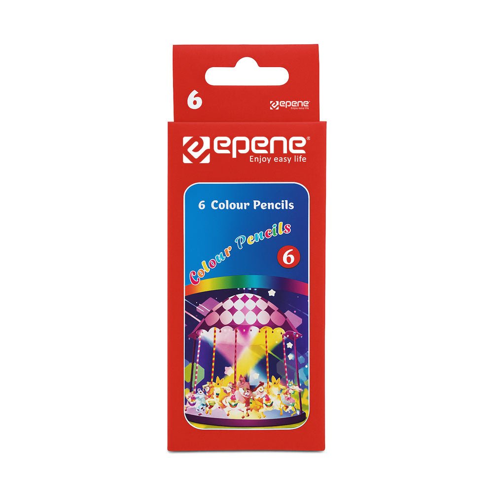 Bluepixel Equipamentos e Serviços Informáticos Lda | Lápis de Cor 6 Unidades – Caixa Cartão Epene 9cm Epene Lápis