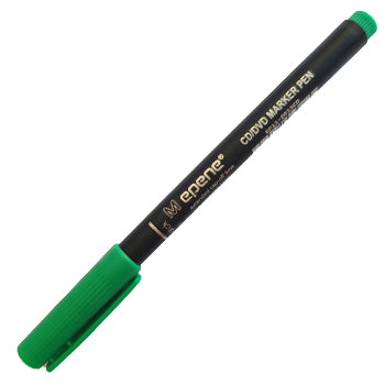 Marcador permanente Epene Médio Verde com ponta precisa, ideal para escrita clara e detalhada em diversos materiais.