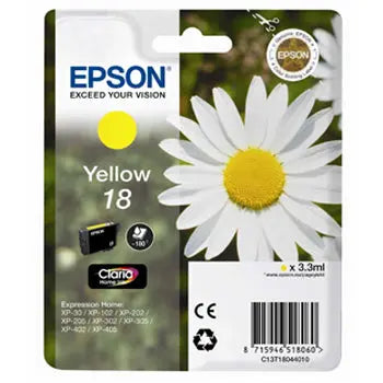 Tinteiro Epson 18 Amarelo C13T18044010 - 3,3ml | Cartucho Compatível - Bluepixel Equipamentos e Serviços Informáticos Lda