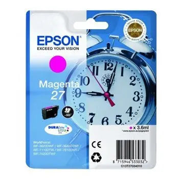 Tinteiro Epson 27 Magenta C13T27034010 - 3,6ml para Impressoras - Bluepixel Equipamentos e Serviços Informáticos Lda