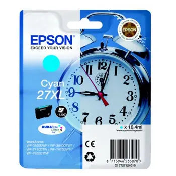 Tinteiro Epson 27XL Azul C13T27124010 - Alta Capacidade 10,4ml - Bluepixel Equipamentos e Serviços Informáticos Lda