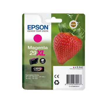 Tinteiro Epson 29XL Magenta original com 6,4ml de tinta, compatível com impressoras Epson.