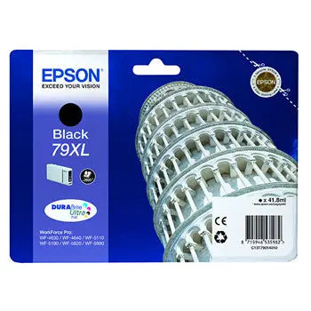 Tinteiro Epson 79XL Preto original de 41,8ml, alta capacidade e longa duração, para impressoras Epson.