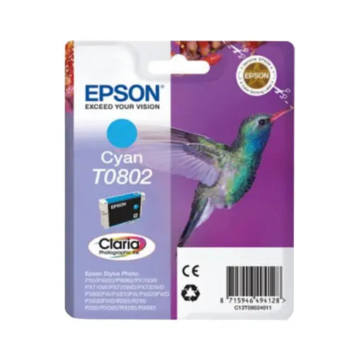 Tinteiro Epson T0802 Azul 7,4ml - Alta Qualidade e Compatível - Bluepixel Equipamentos e Serviços Informáticos Lda