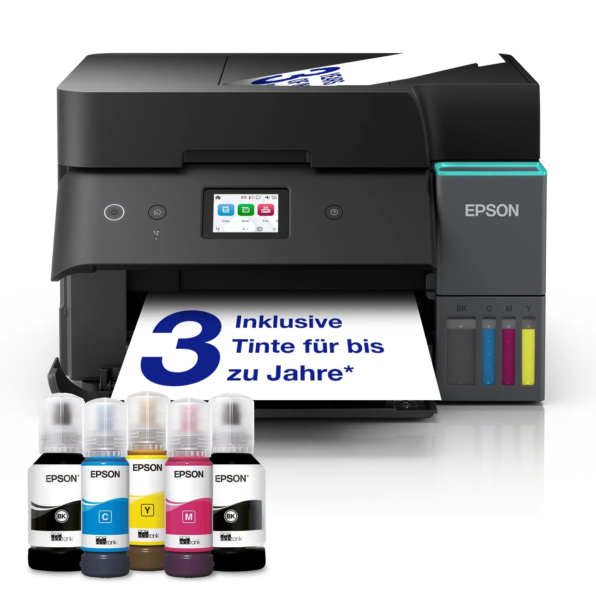 Impressora Epson EcoTank ET-4950 MFP a cores, com tela de toque, conexões Wi-Fi e USB, jato de tinta para impressão rápida.
