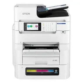 Impressora multifuncional Epson WorkForce Pro EM-C8101RDWF com capacidade A3, Wi-Fi e tecnologia jato de tinta.