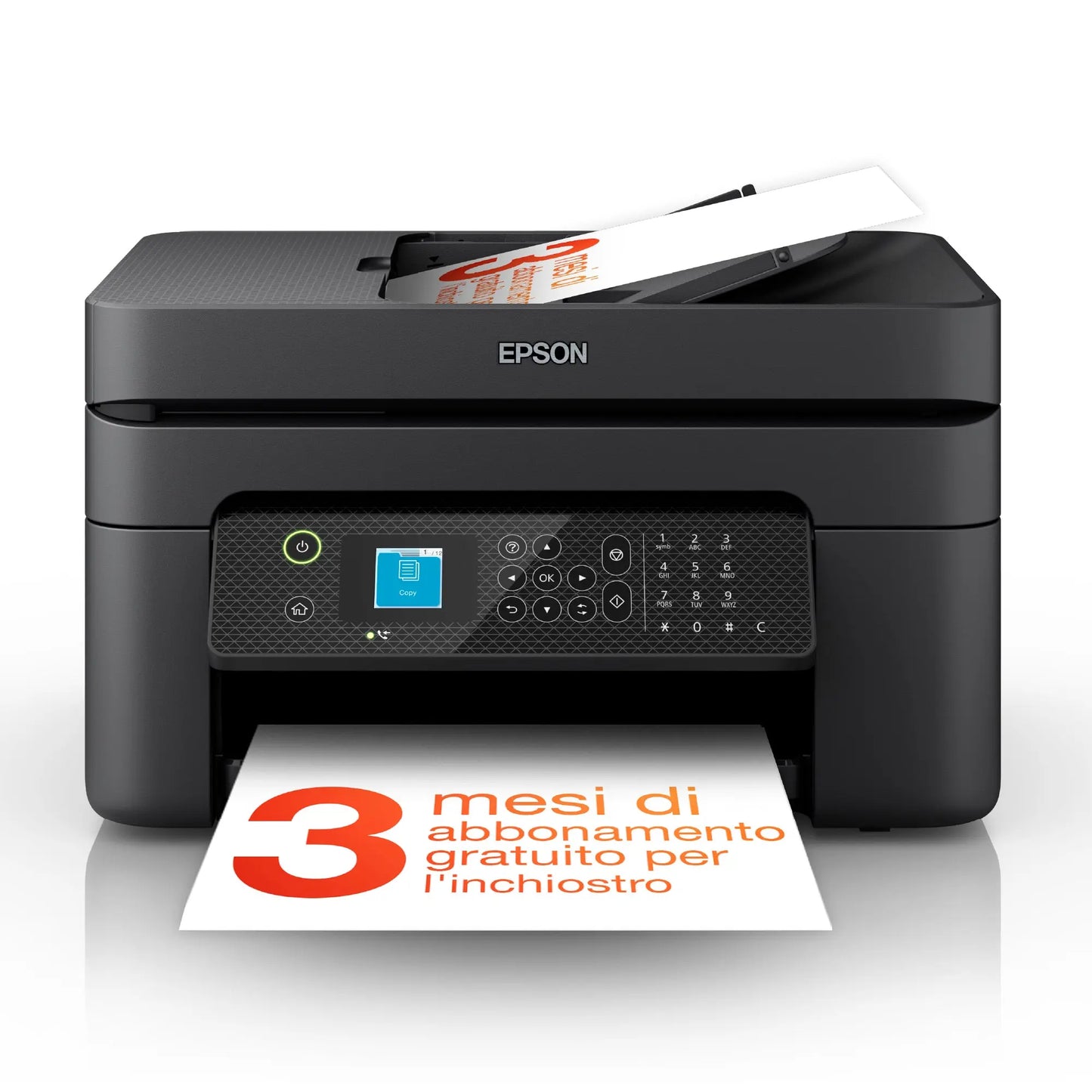 Impressora Epson Workforce WF-2930DWF multifuncional a cores, jato de tinta, com Wi-Fi e conexão USB, A4.