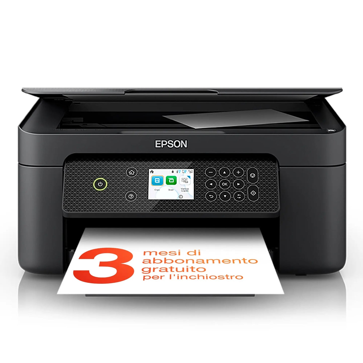 Impressora Epson XP-4200 multifuncional A4 color de jato de tinta com Wi-Fi e conexão USB, vista frontal.