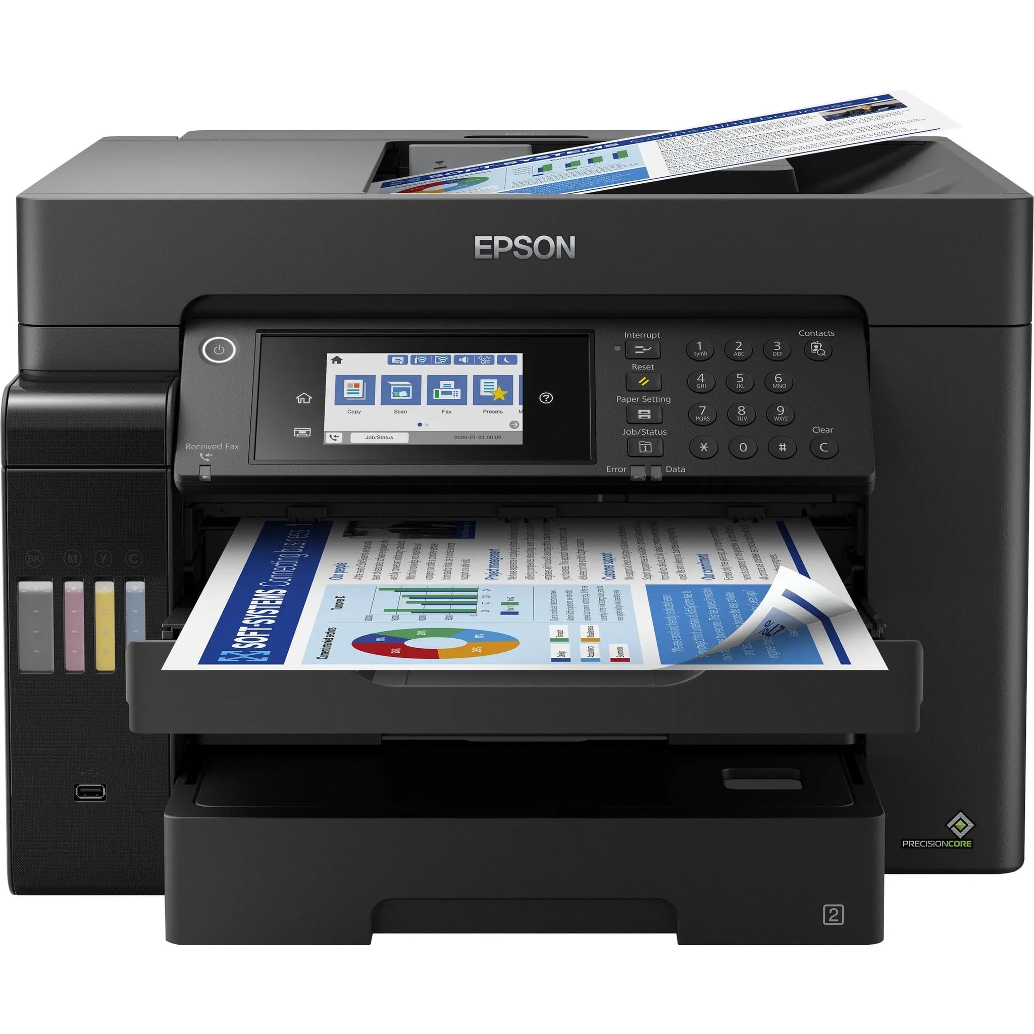 Impressora multifuncional Epson EcoTank ET-16655 A3+ color, jato de tinta, preto, com alta velocidade de impressão de 25ppm