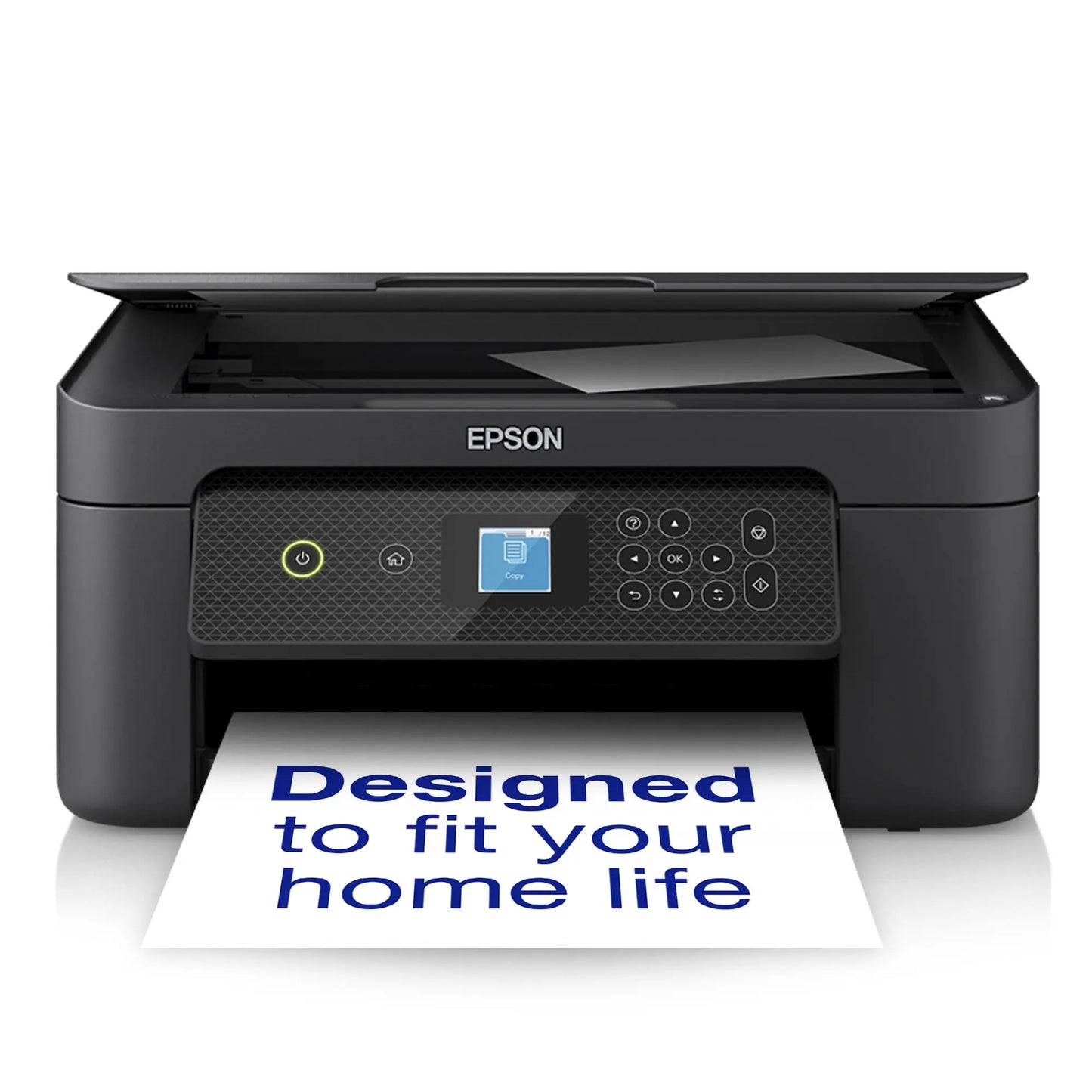 Impressora Epson XP-3200 MFP de jato de tinta colorida com conexão Wi-Fi, papel A4, funcionando para impressão rápida.