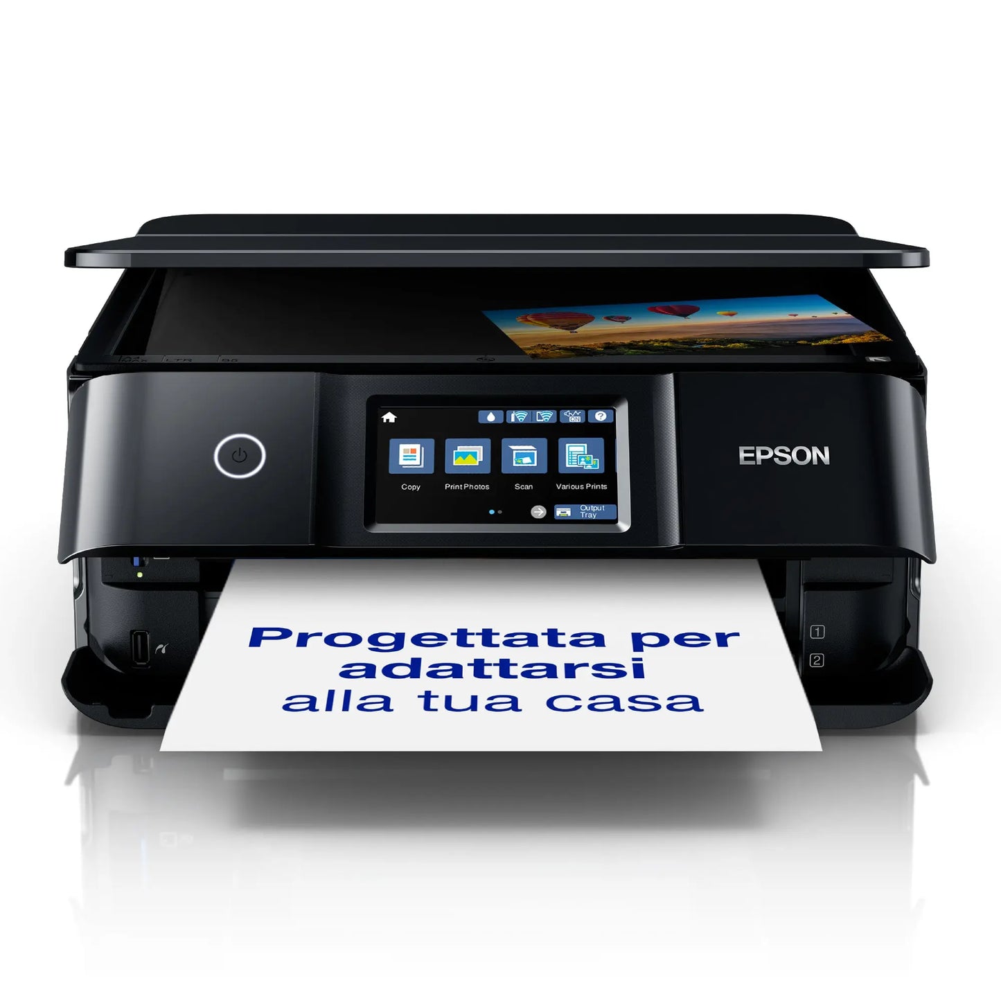 Impressora Epson XP-8700 MFP jato de tinta A4 com Wi-Fi e USB, multifuncional 3 em 1 com painel de controle na frente.