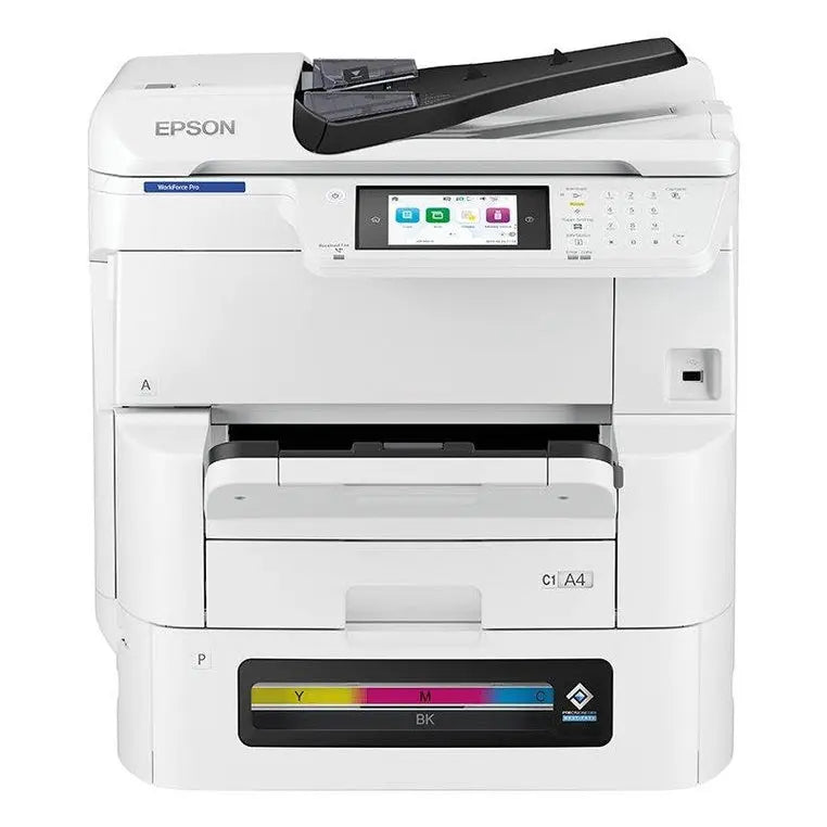 Impressora multifuncional Epson WorkForce Pro C8100RDWF Jato de Tinta colorida, A3+ com velocidade de 25ppm, exibe papel na bandeja