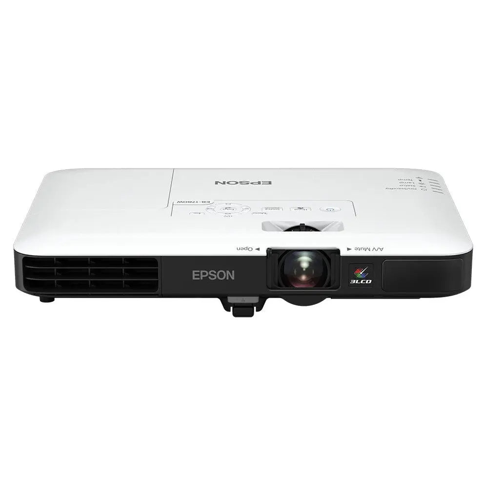Projetor Epson EB-1780W 3LCD WXGA portátil com 3000 lúmens, usado para apresentações empresariais.