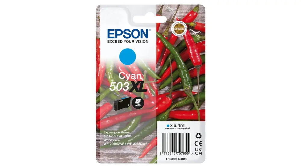 Tinta Cyan Epson 503XL 1LB, original, para impressoras, embalagem de tinta de alta qualidade e compatível com impressoras Epson