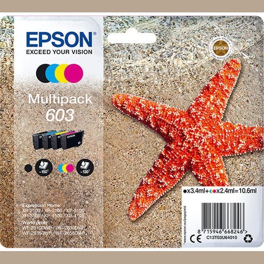 Tinta EPSON 1LB Multipack 4 Cores para Impressora | Ink 603 Epson