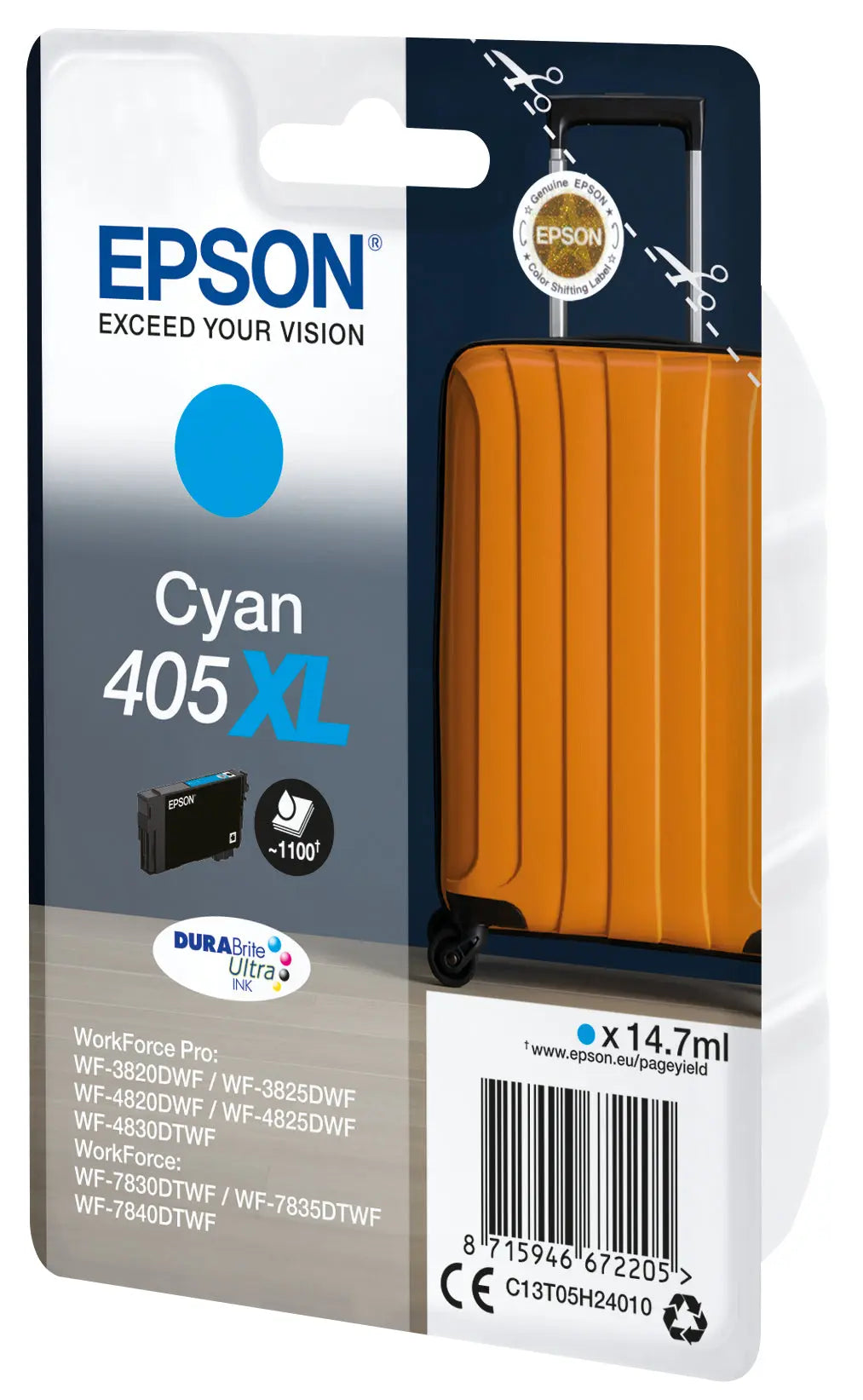 Tinta Epson 405XL Cyan 6LB — Cartucho Durabrite Ultra de Alta Qualidade Epson