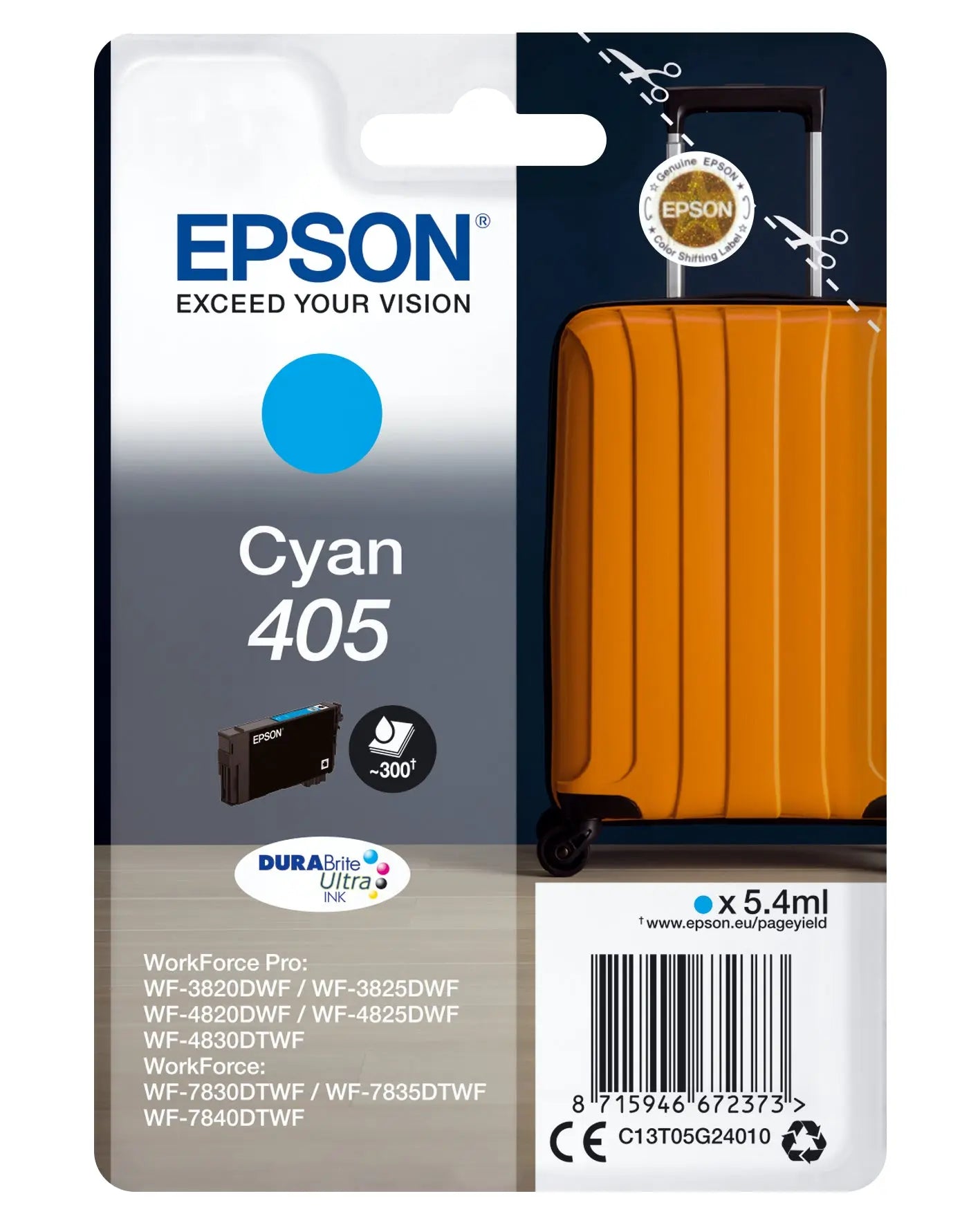 Tinta EPSON 6LB Cyan 405 com Durabrite Ultra - Cartucho Único Epson