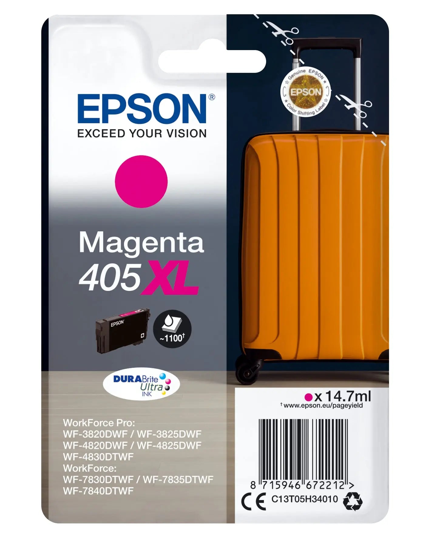 Tinta Magenta EPSON 405XL 2LB Singlepack Durabrite Ultra Epson