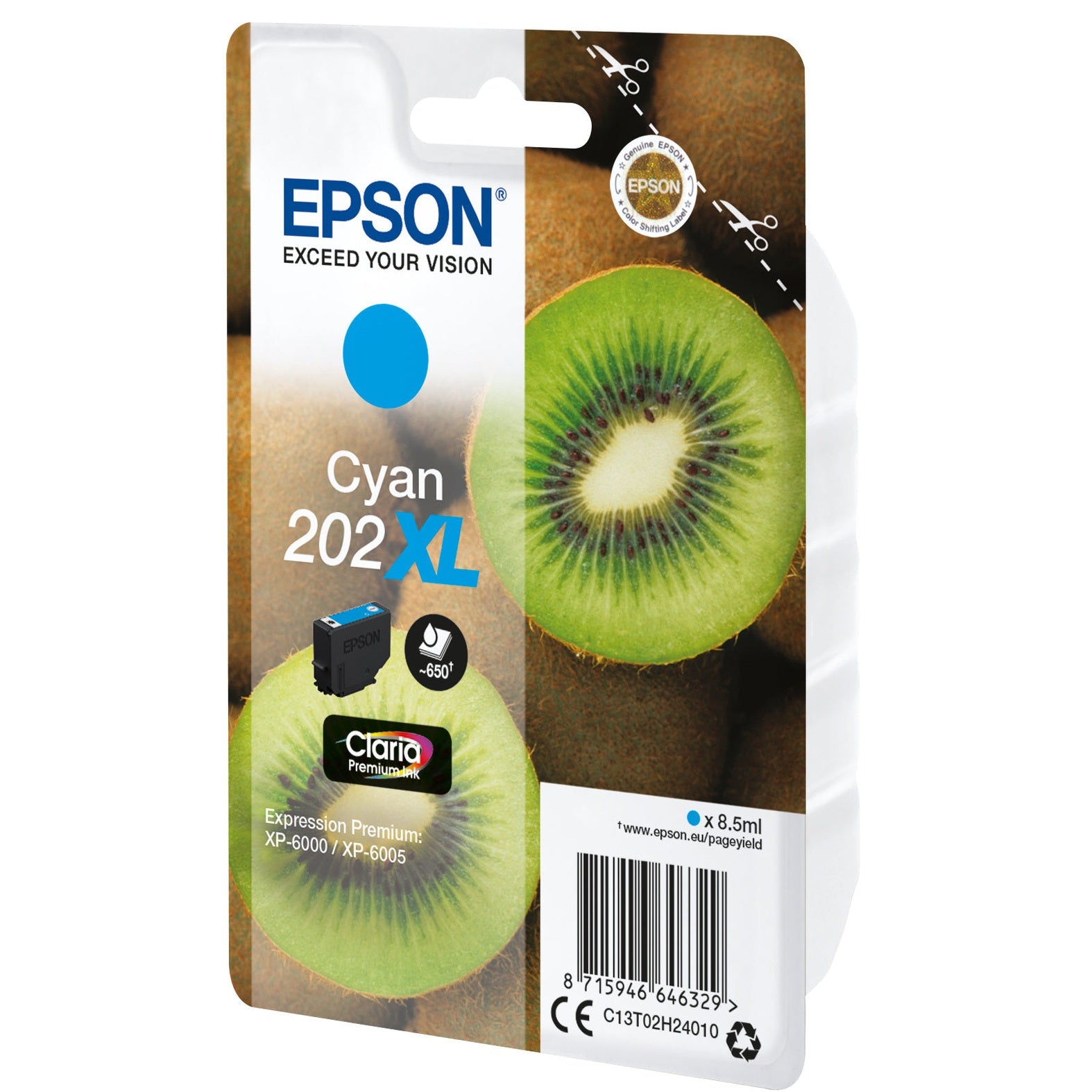 Tinteiro EPSON 202 Ciano XL para Expression Premium XP-600x/610x Epson