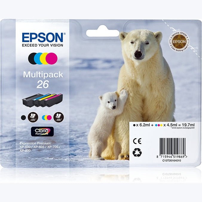 Tinteiro EPSON 26 Multipack 4 Cores - Expression Premium XP-5xx/6xx/7xx/8xx Epson