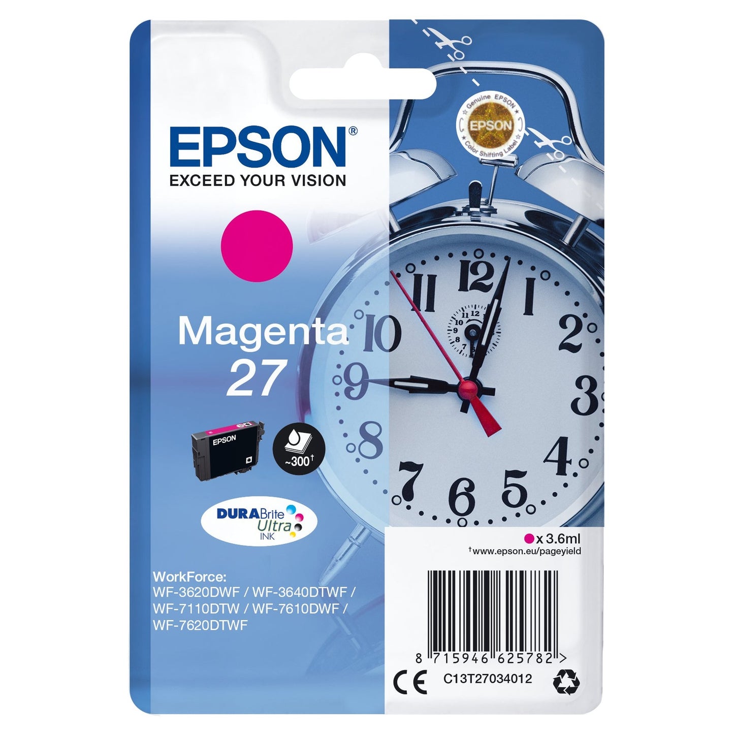 Tinteiro EPSON 27 Magenta - WF36xx/7110/7210/76xx/77xx