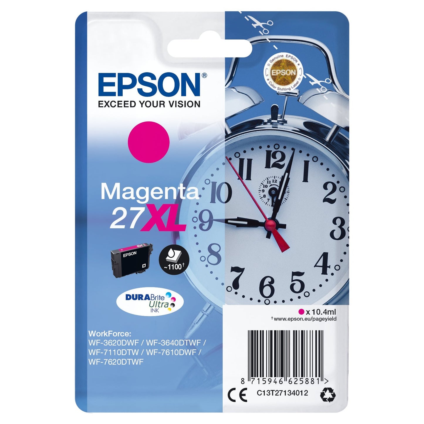Tinteiro EPSON 27 Magenta XL - WF36xx/7110/7210/76xx/77xx