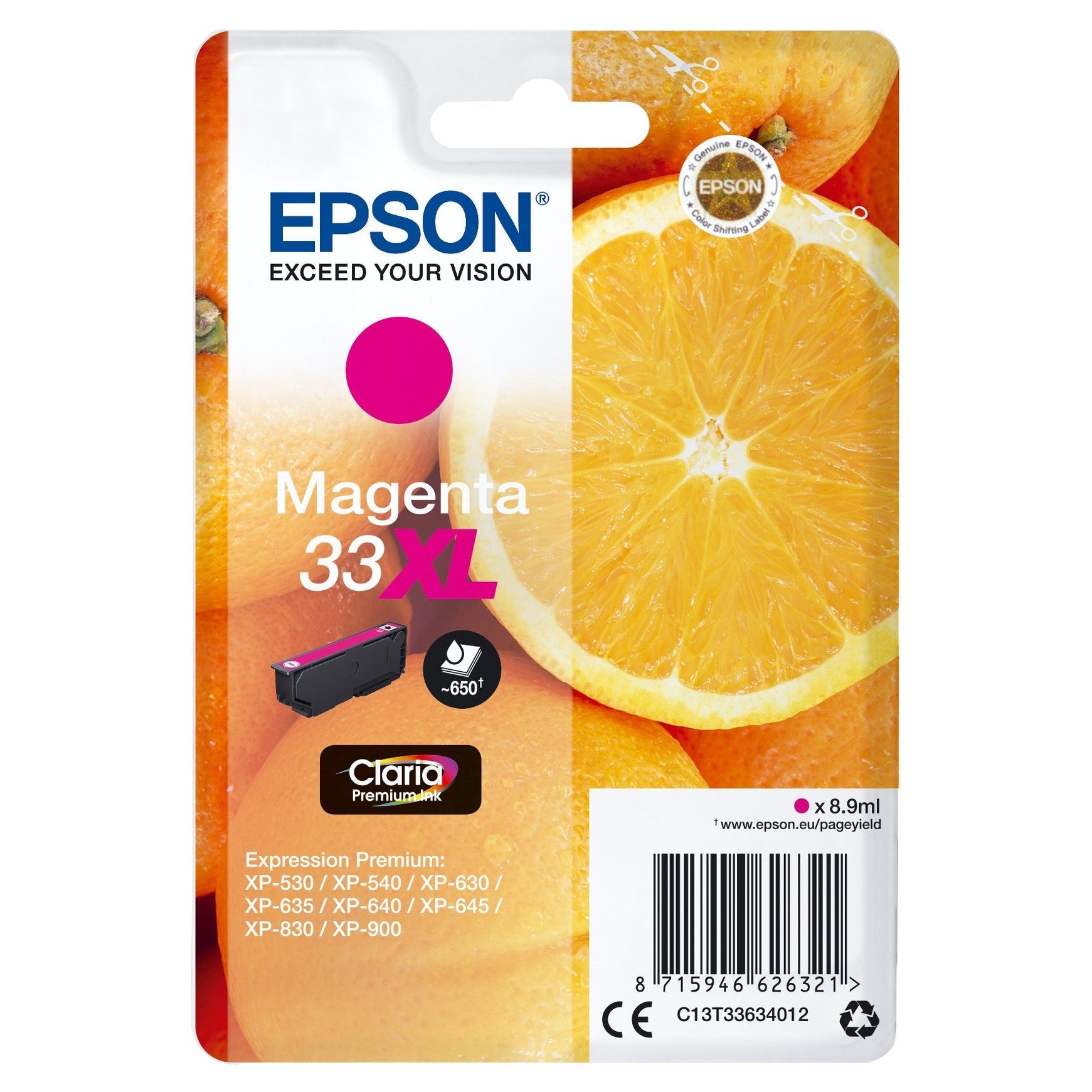 Tinteiro Epson 33 Magenta XL para Impressoras Expression Home Epson