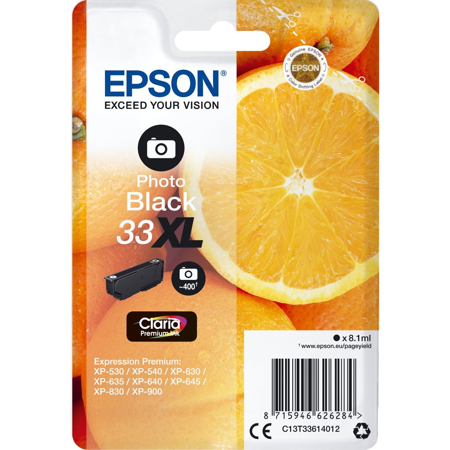 Tinteiro EPSON 33 Preto Foto XL - Expression Home XP-530/630/635/830/900/7100
