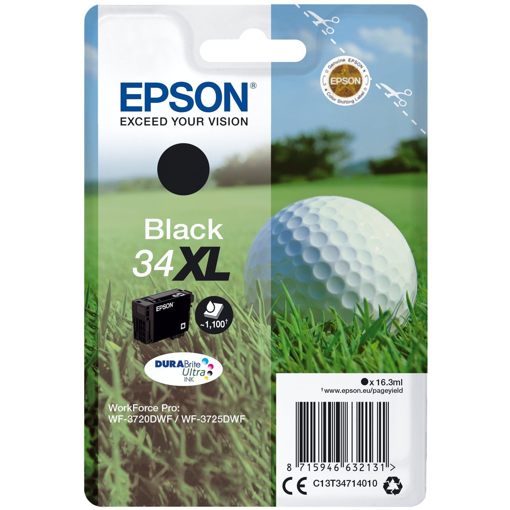 Tinteiro EPSON 34 Preto XL para WorkForce Pro WF-3720/3725 Epson