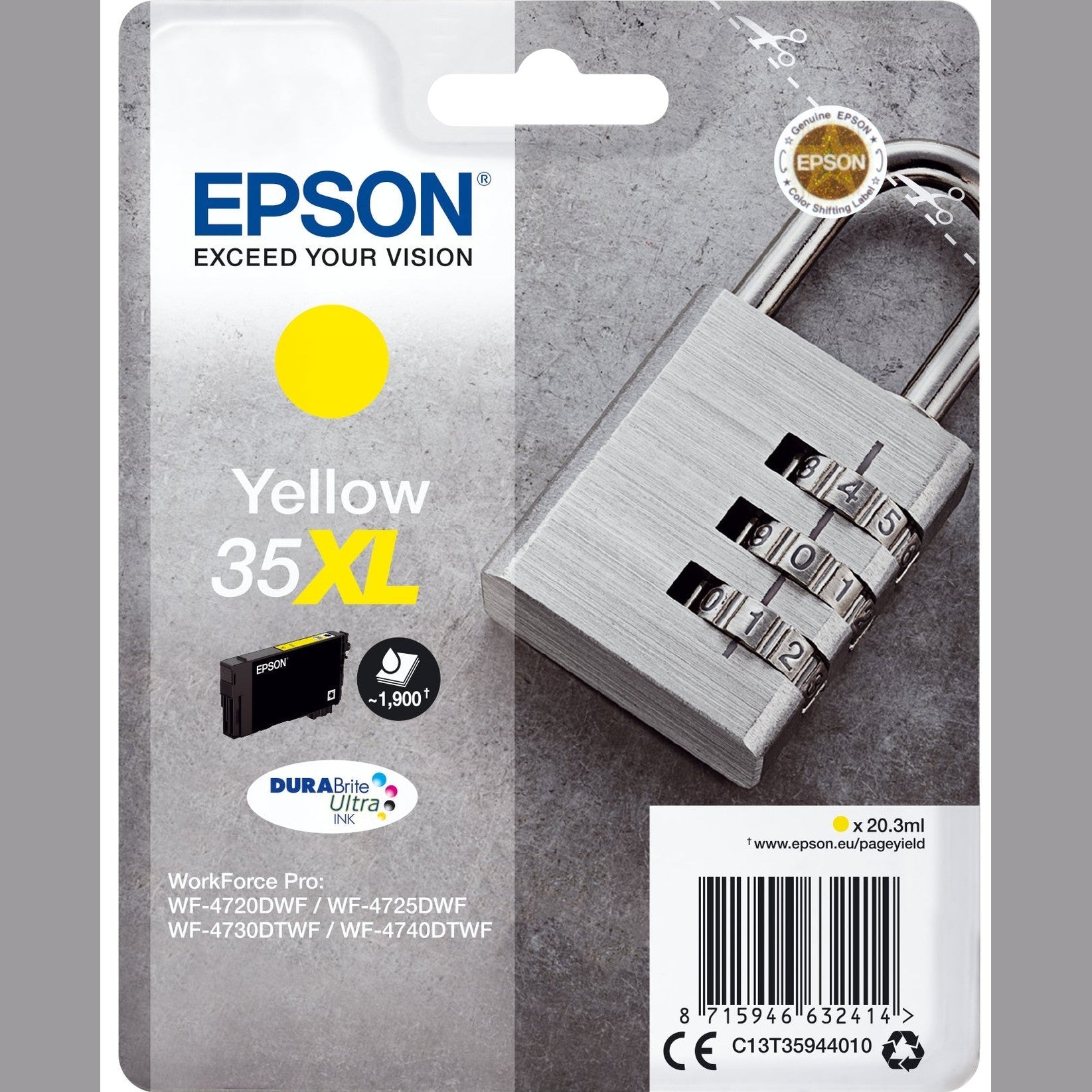 Tinteiro EPSON 35 XL Amarelo para WorkForce Pro WF-4720/4725 Epson