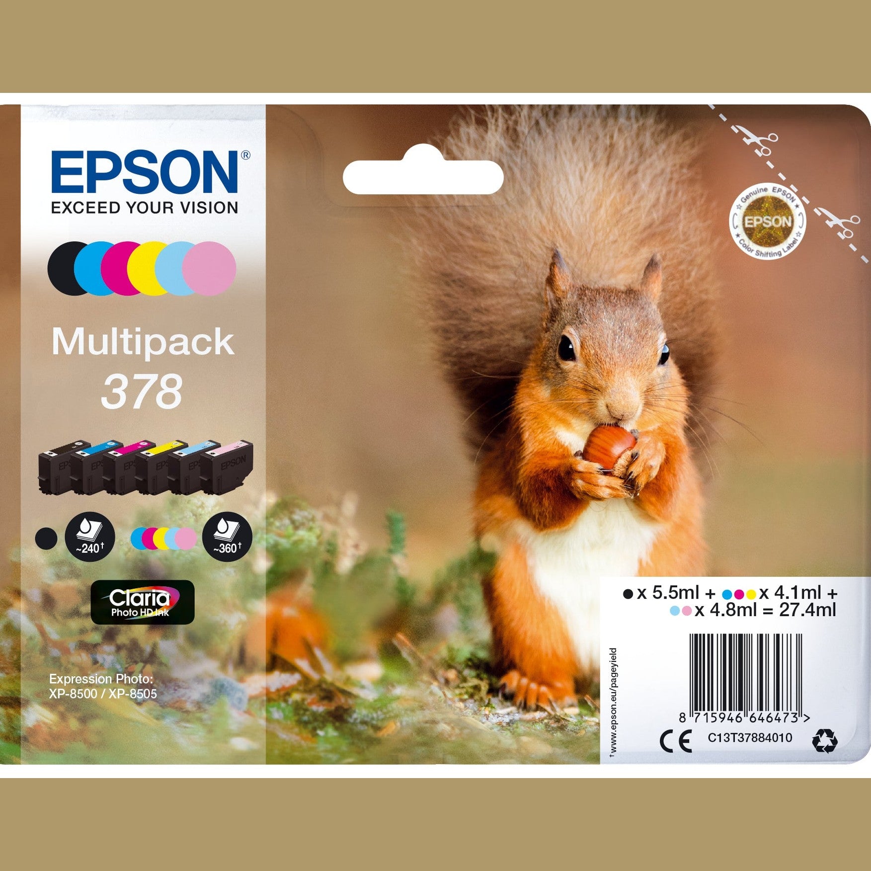 Tinteiro EPSON 378 Multipack 6 Cores - XP-8500/8600/8605
