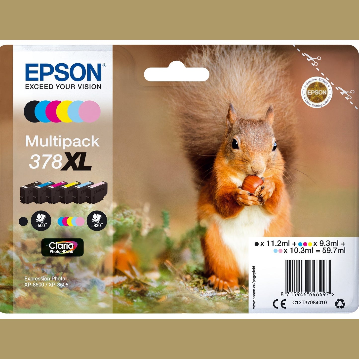 Tinteiro EPSON 378 Multipack 6 Cores XL para XP-8500/8600 Epson