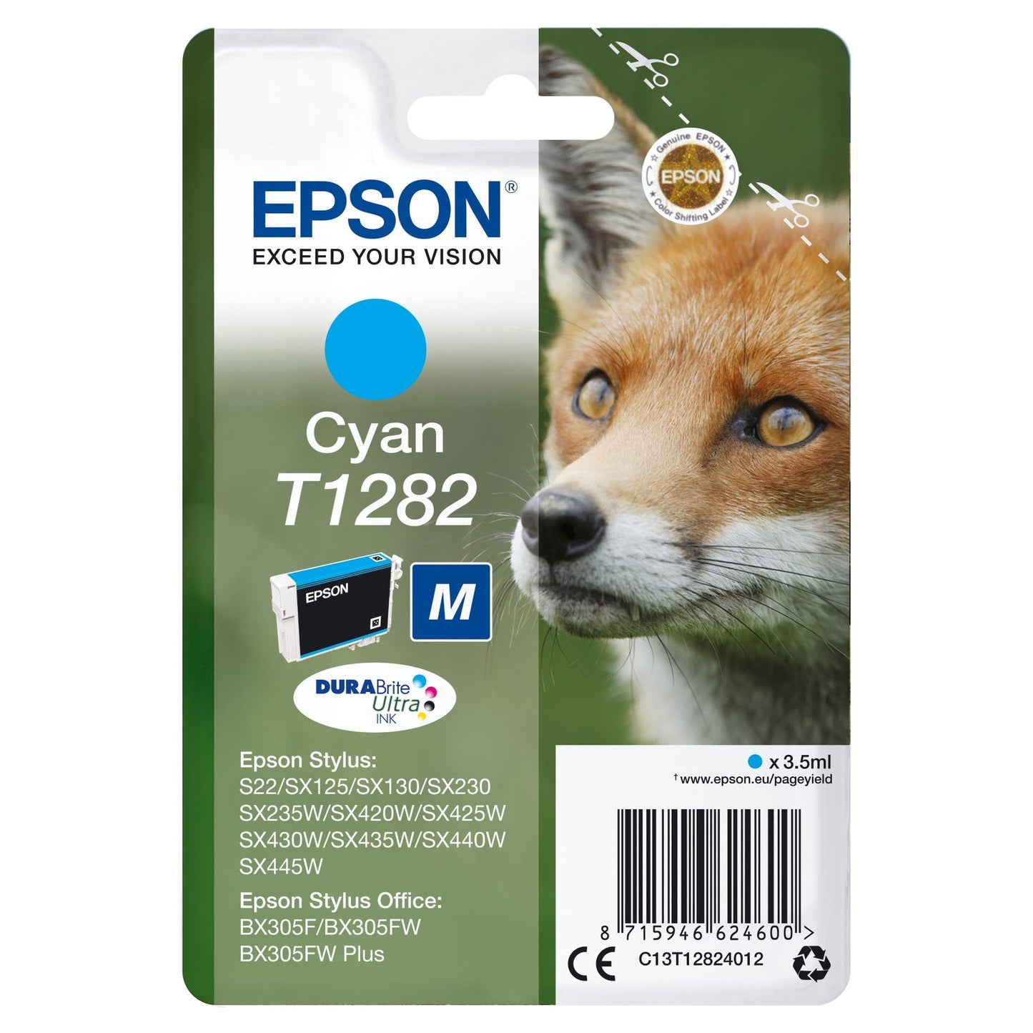 Tinteiro EPSON T1282 Ciano M - Stylus S22/SX42xW/BX305