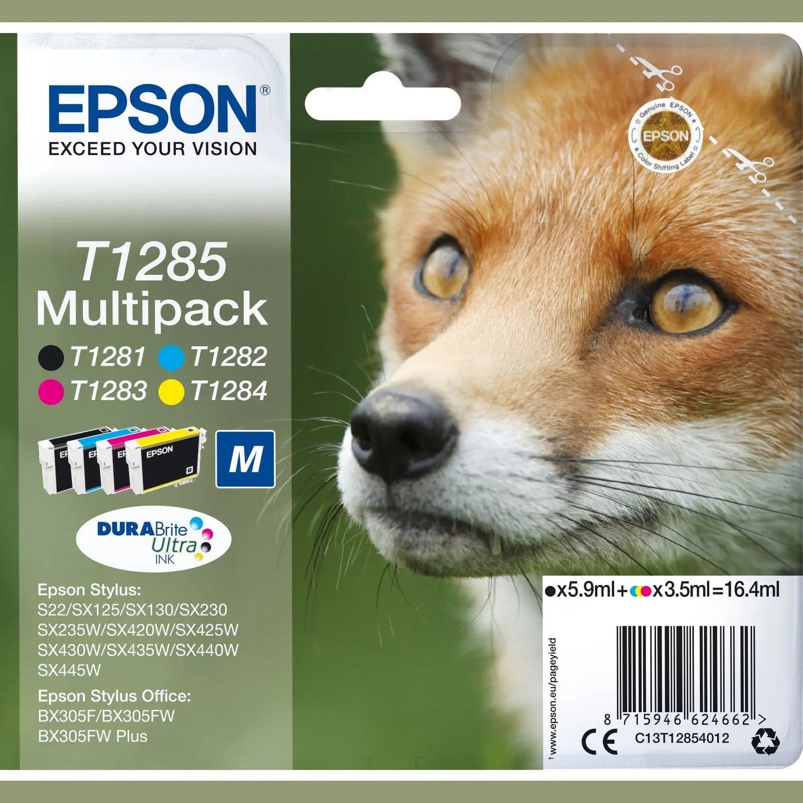 Tinteiro EPSON T1285 Multipack 4 Cores - BX305, S22, SX125/130/230/235/4xx
