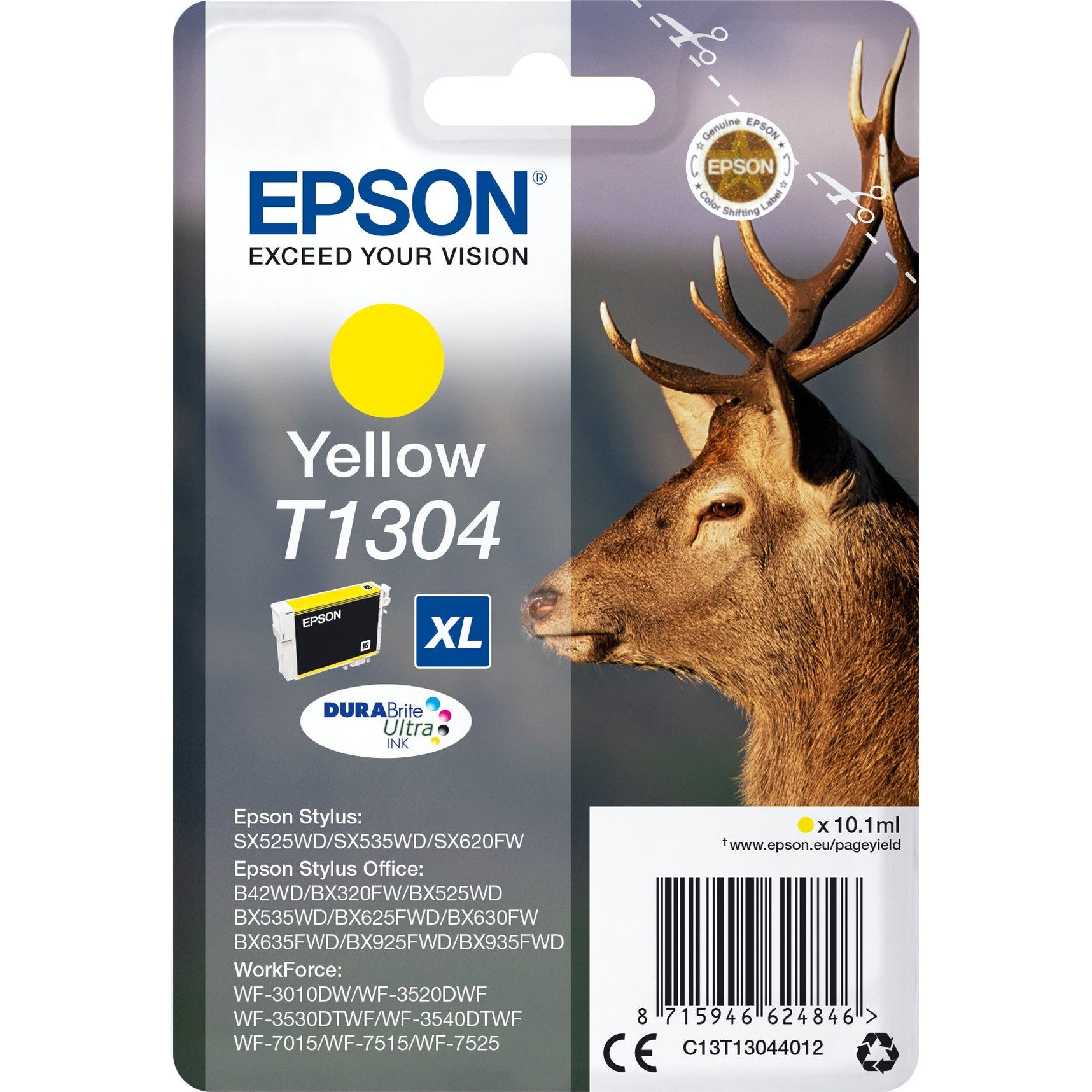 Tinteiro EPSON T1304 Amarelo XL Stylus B42,BX320/5x5/625/630/9x5,SX5x5/620 & WF-3010/3520/3540/7x15