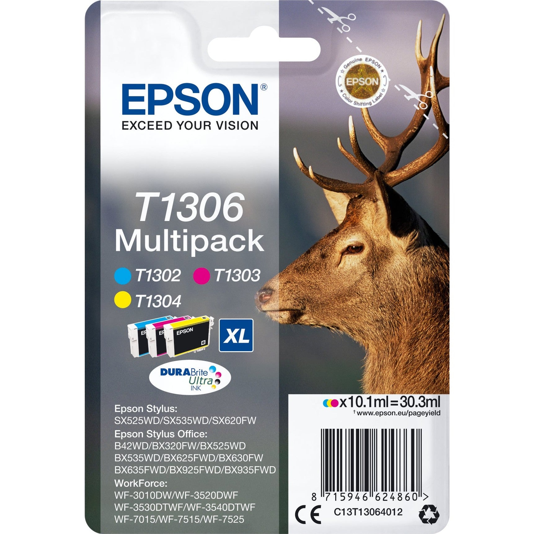 Tinteiro EPSON T3106 Mpack 3 Cores - Stylus SX525/620, BX525/625