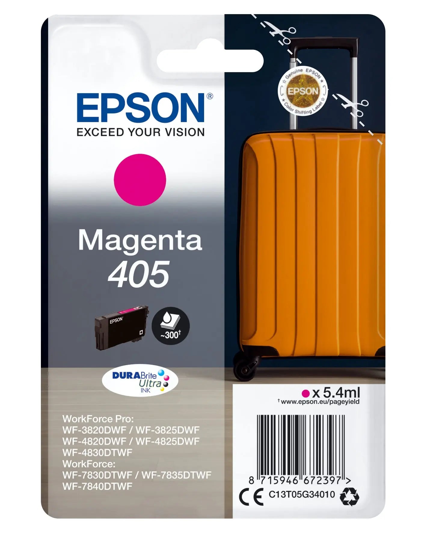 Tinteiro Magenta EPSON 2LB Singlepack 405 DURABrite Ultra Epson
