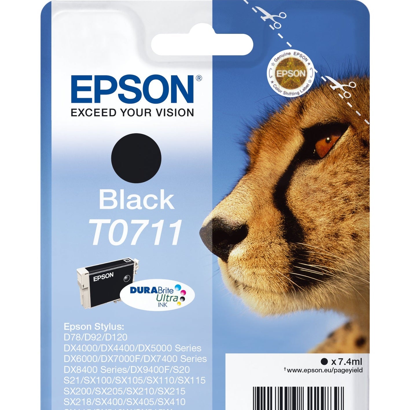 Tinteiro EPSON T0711 Preto - B40/110, BX3xx/600, D120, DX74xx/84xx/9400, SX2xx/4xx5/5xx/6xx