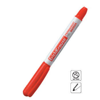 Conjunto de 12 marcadores médios EK P80 Vermelhos, ponta de 1,5mm, da marca Erichkrause, sobre fundo branco.
