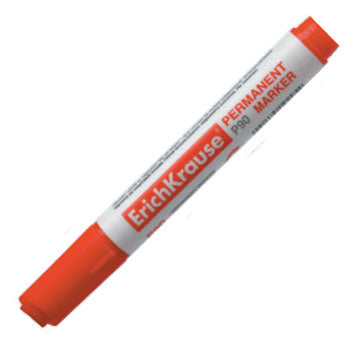 Marcador médio Erichkrause EK P90 vermelho de 2mm para escrita e destaque, com corpo colorido e ponta fina