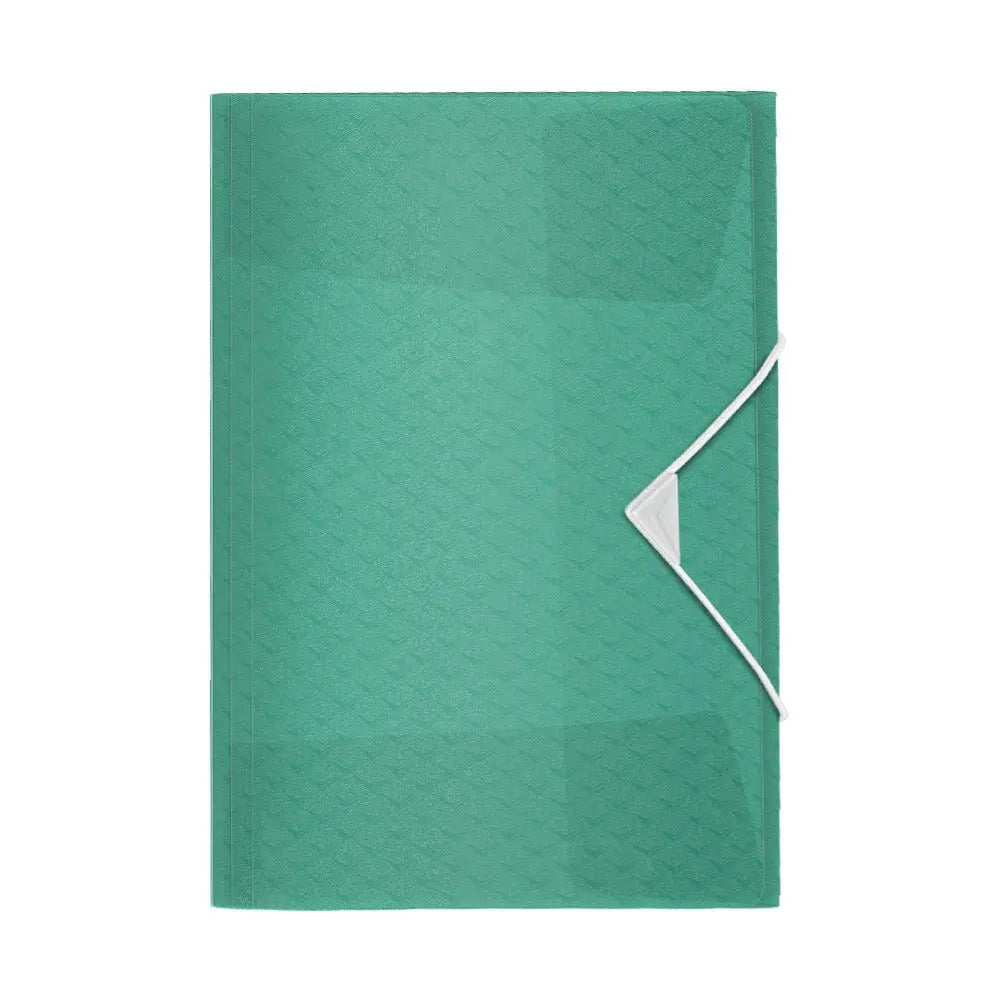 Pasta plástica A4 da Esselte com 3 abas verde água, ideal para organização e proteção de documentos.