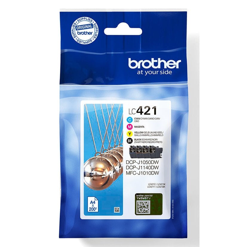 Kit de 4 cartuchos de tinta para impressora Brother DCP-J1050DW e MFC-J1010DW Brother