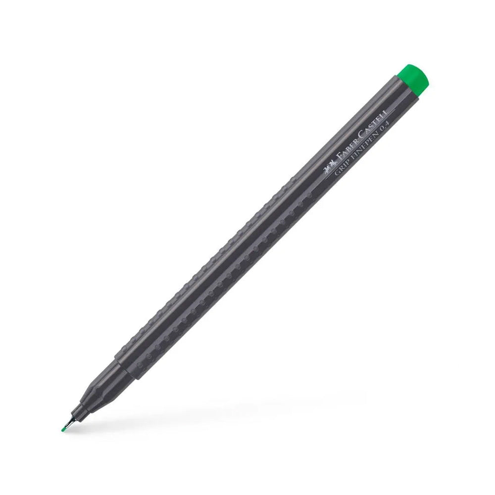 Marcador Faber-Castell 0,4mm Verde Esmeralda, marcador fino para escrever e destacar, com ponta fina para detalhes precisos.