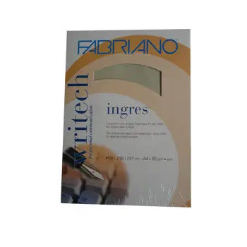 Papel A4 verde claro da Fabriano, 90g, 50 folhas de alta qualidade, ideal para projetos criativos e artesanato.