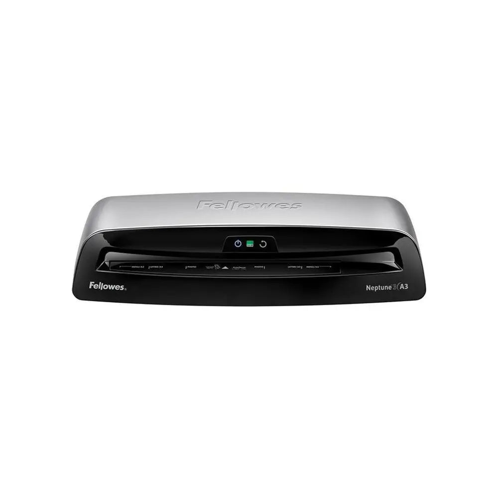 Plastificadora A3 Fellowes Neptune-3, 175 Micron, quente e frio, para documentos de tamanho A3, em uso na mesa de escritório