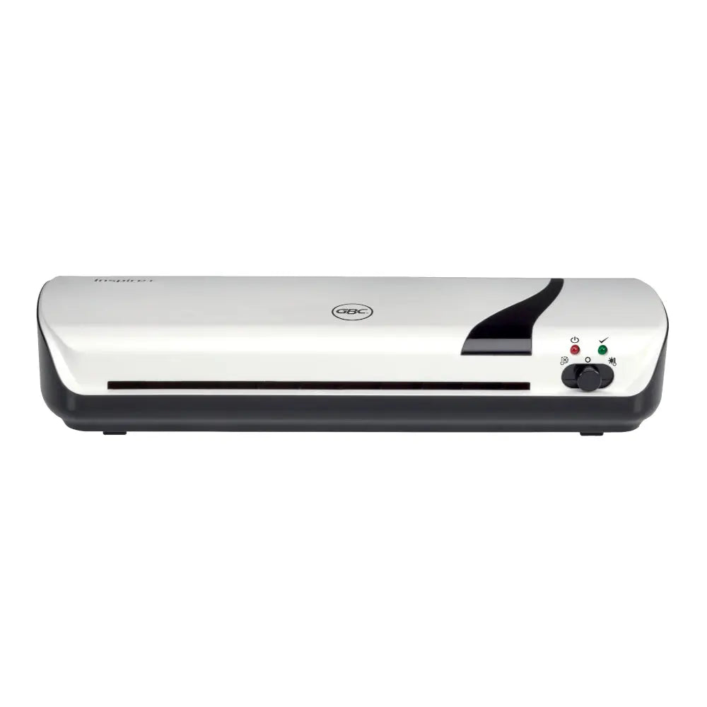 Plastificadora A4 GBC Inspire+ branca, quente, 125mic, para plastificação de documentos e papéis.