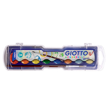 Bluepixel Equipamentos e Serviços Informáticos Lda | Conjunto de Aguarelas 8 Cores com Pincel Metal Giotto | Pintura fácil Giotto Aguarelas