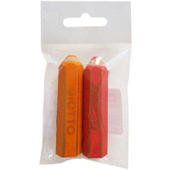 Conjunto de 2 borrachas Giotto Happy Gomma Sortida, borrachas clássicas coloridas para desenho e escrita.